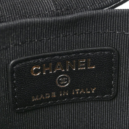 Chanel Lambskin Quilted Mini Round Vanity Case With Chain Black 6 of 12