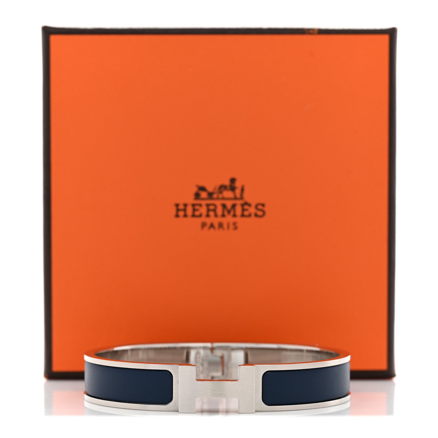 Hermes Matte Enamel Narrow Clic Clac HH Bracelet Bleu Biarritz 5 of 5