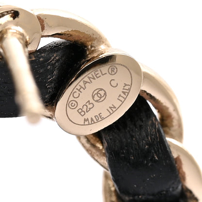 Chanel Metal Resin Lambskin Quilted CC Turnlock Chain Flap Bag Earrings Black Gold 4 of 5