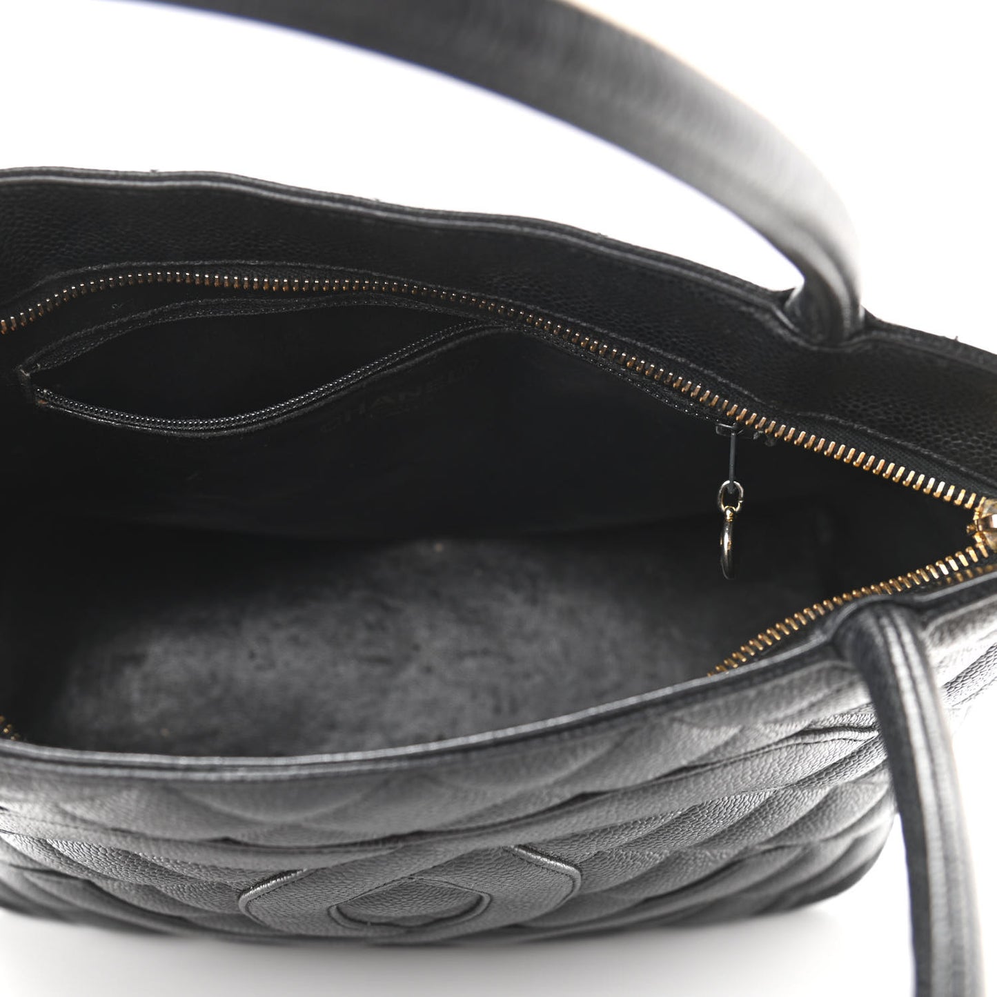 Caviar Quilted Medallion Tote Black