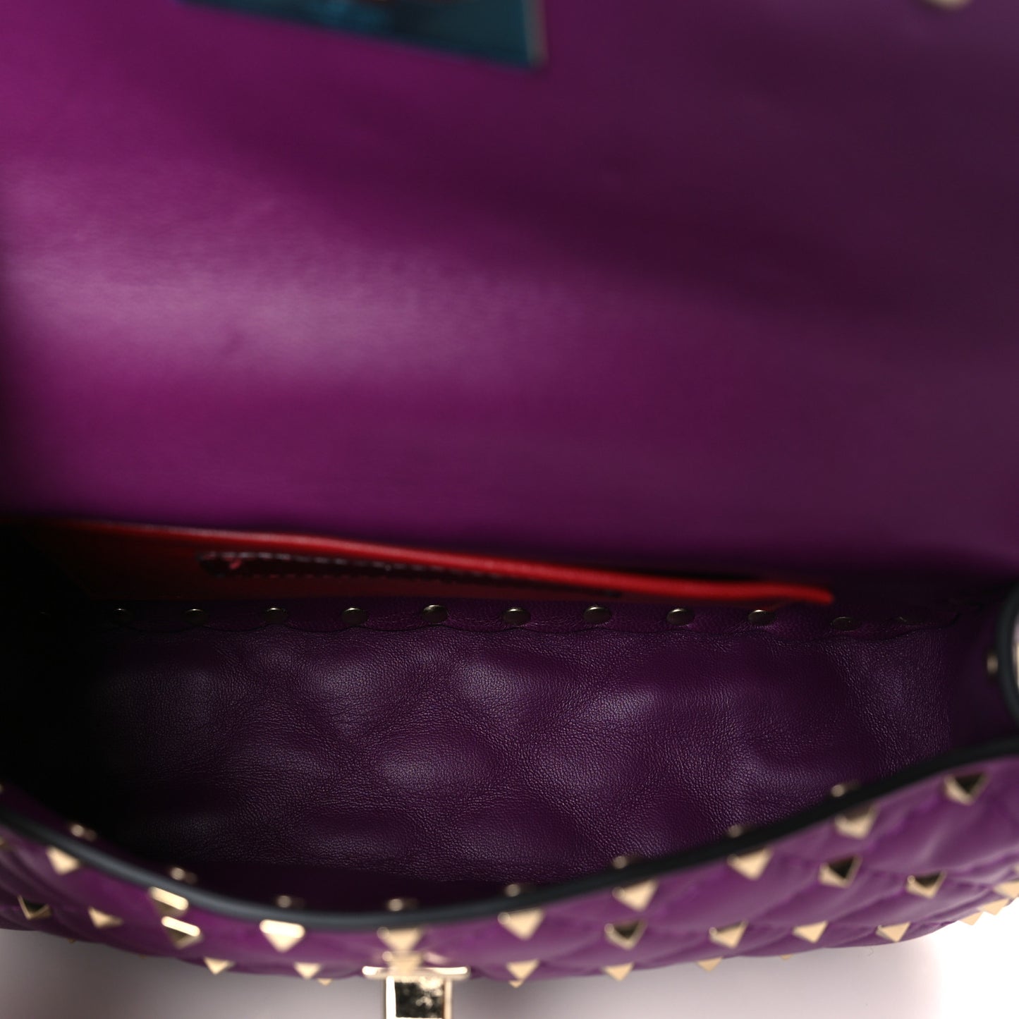 Nappa Small Rockstud Spike Shoulder Bag Prune