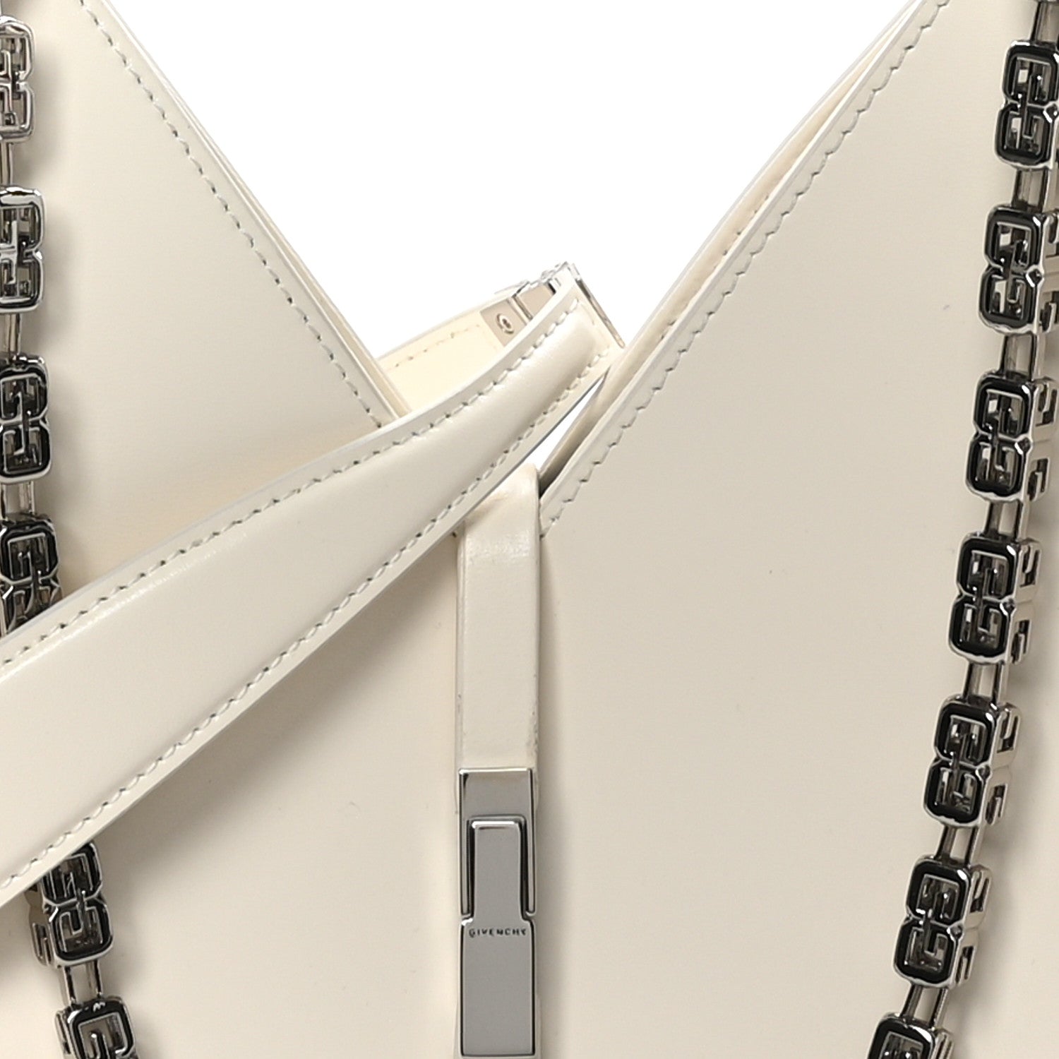 Givenchy Box Calfskin Mini Cut Out Shoulder Bag Ivory 8 of 10