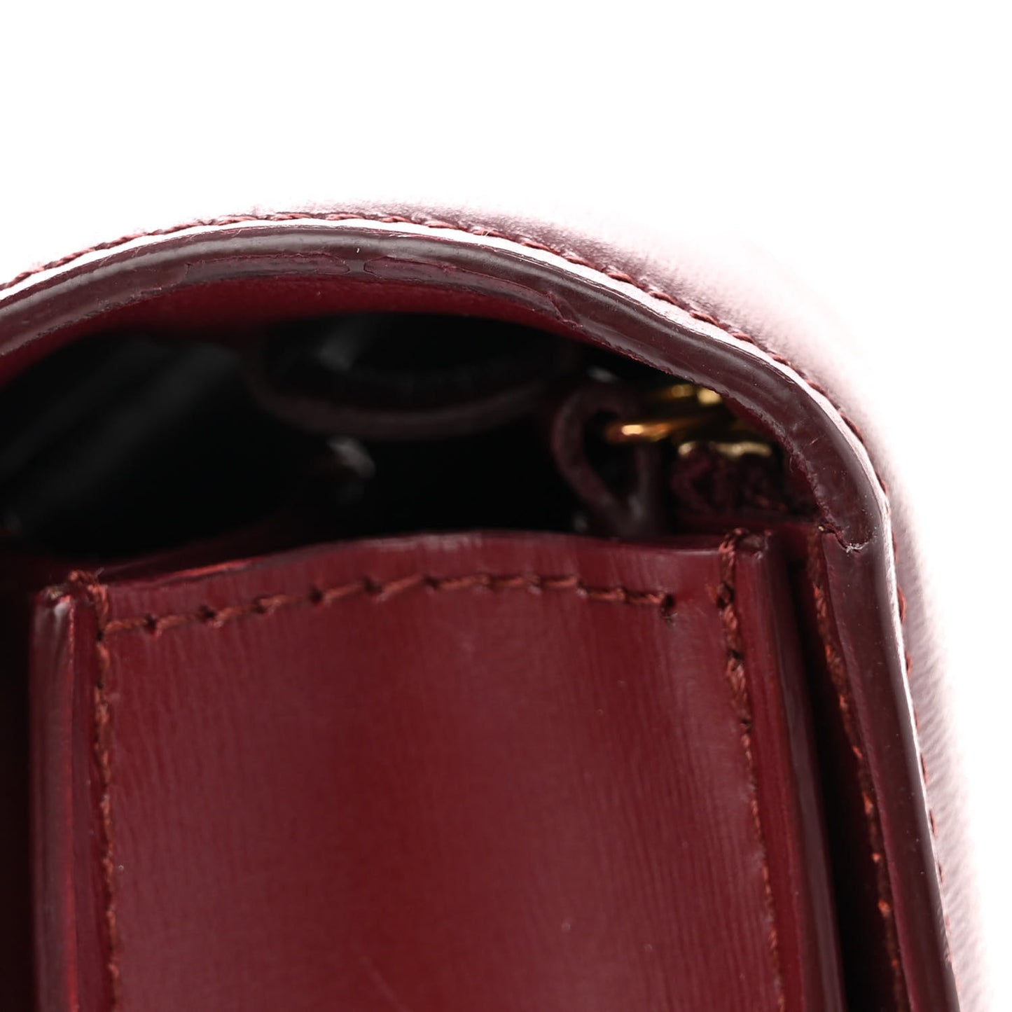Box Calfskin Medium Classic Box Flap Bag Burgundy