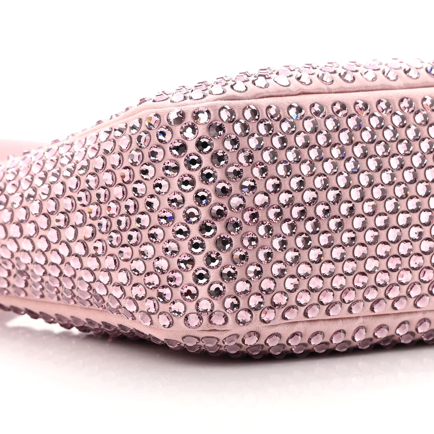 Satin Crystal Mini Re-Edition 2000 Bag Alabastro
