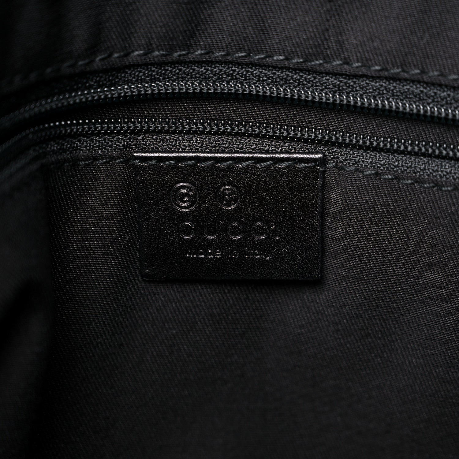 Gucci Denim Monogram Chain Bucket Tote Black 6 of 13