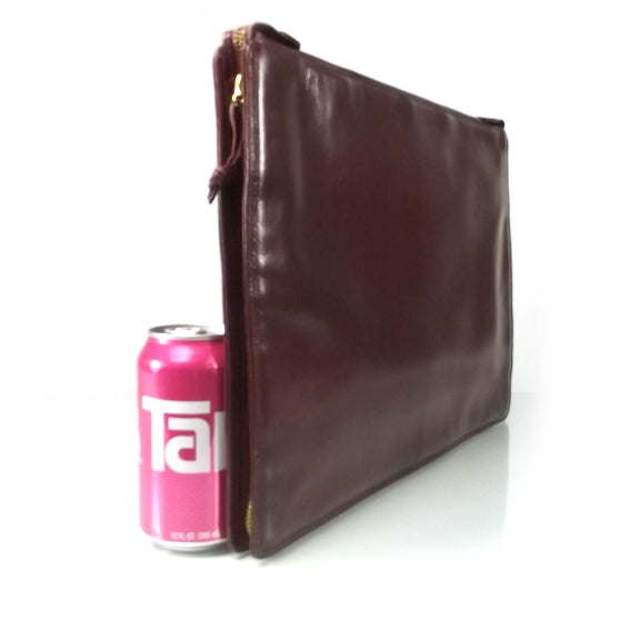 Vintage Leather Portfolio Dark Red