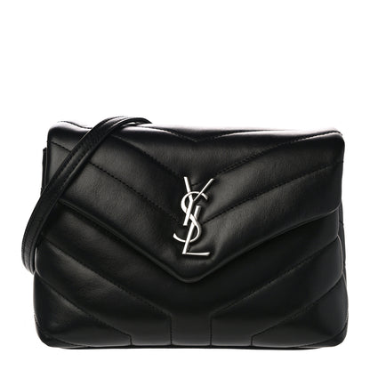 Saint Laurent Calfskin Y Quilted Monogram Toy Loulou Crossbody Bag Black 1 of 10