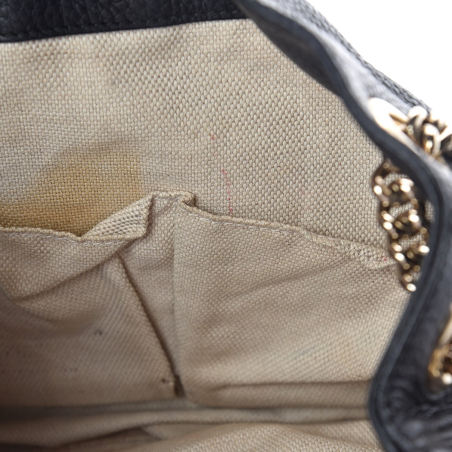Pebbled Calfskin Medium Soho Chain Shoulder Bag Black