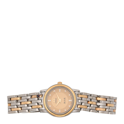 Omega Stainless Steel 18K Yellow Gold Diamond 22mm De Ville Quartz Watch Champagne 4370.16.00 2 of 4