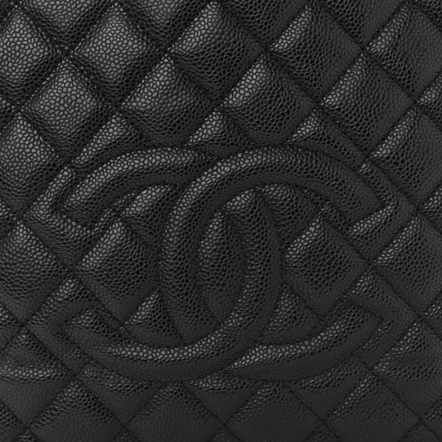 Caviar Quilted Petit Shopping Tote PST Black