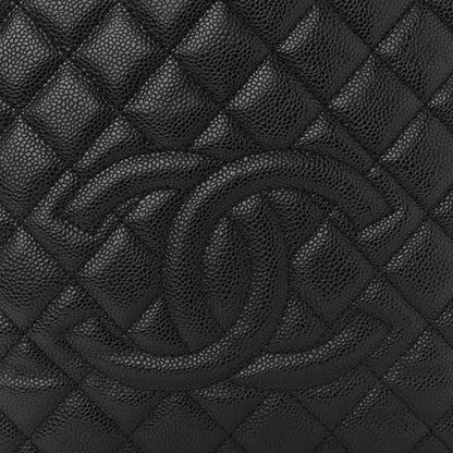 Chanel Caviar Quilted Petit Shopping Tote PST Black 7 of 10