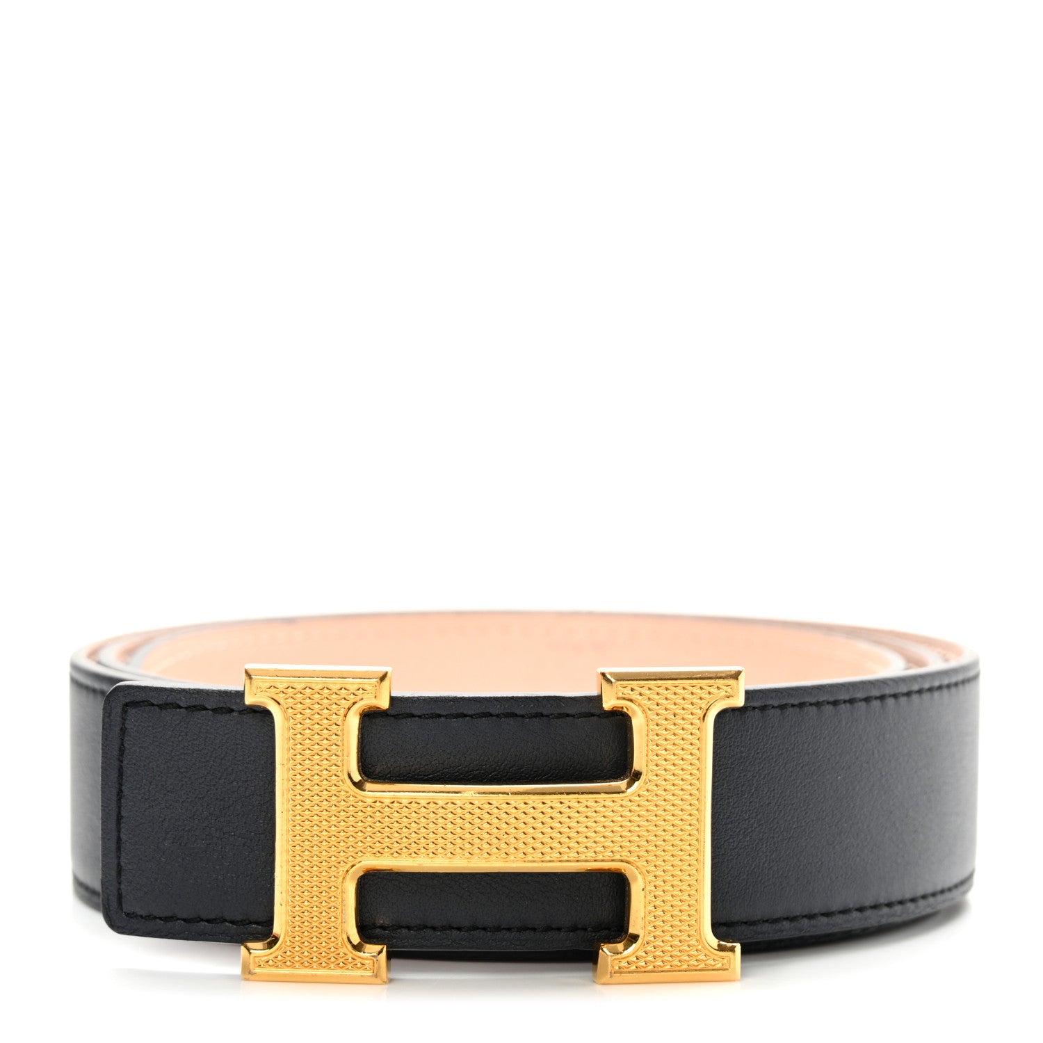 Hermes Epsom Swift 32mm Guilloche H Belt 90 Bleu Ocean Rose Eglantine 1 of 8