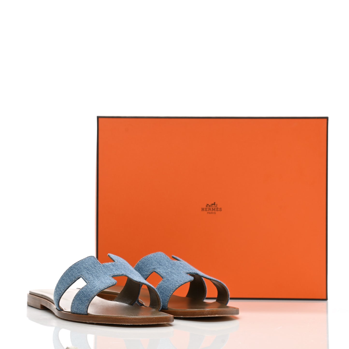 Denim Canvas Oran Sandals 41 Bleu Clair