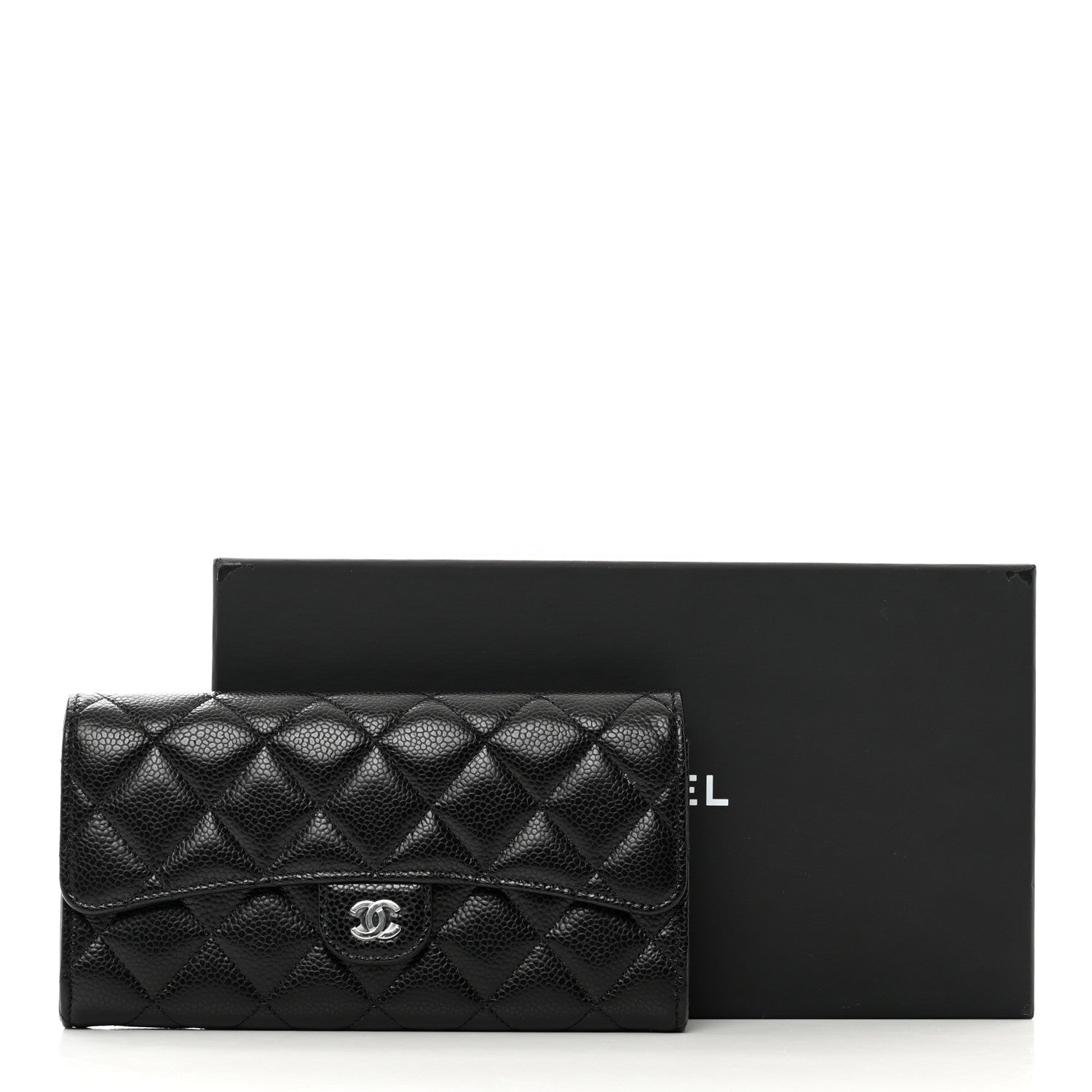 Chanel Caviar Quilted Long Flap Wallet Black 9 of 9