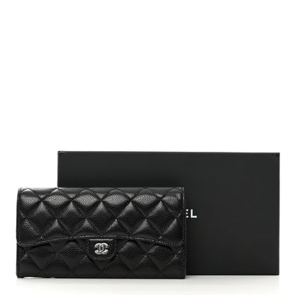 Chanel Caviar Quilted Long Flap Wallet Black 9 of 9
