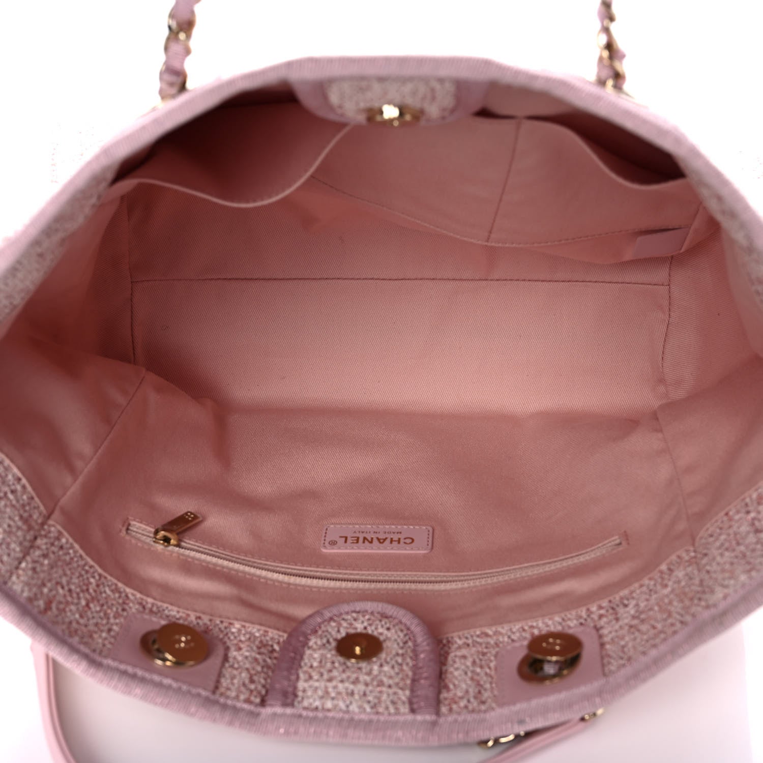 Chanel Lurex Boucle Deauville Tote Pink 5 of 11