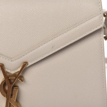 Saint Laurent Grain de Poudre Mini Classic Monogram Cassandra Top Handle Crema Soft Rouge Legion 8 of 11