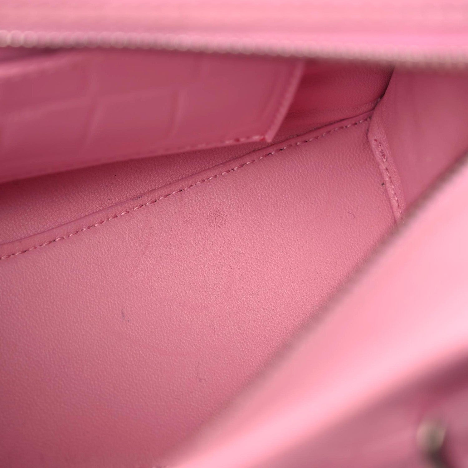 Balenciaga Semi Shiny Calfskin Crocodile Embossed Neo Classic Silver Hardware Mini City Pink 20 of 22