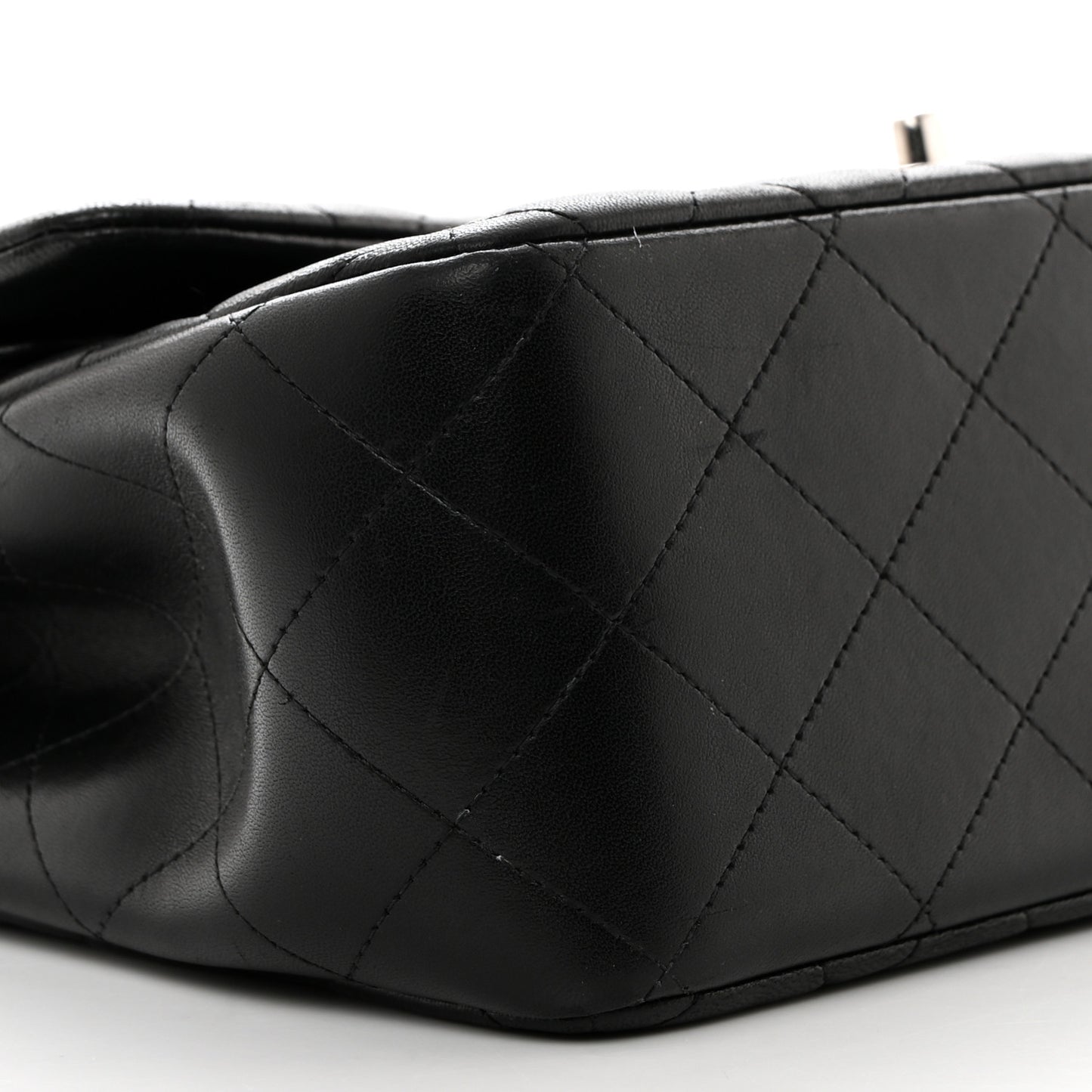 Lambskin Quilted Jumbo Double Flap Black