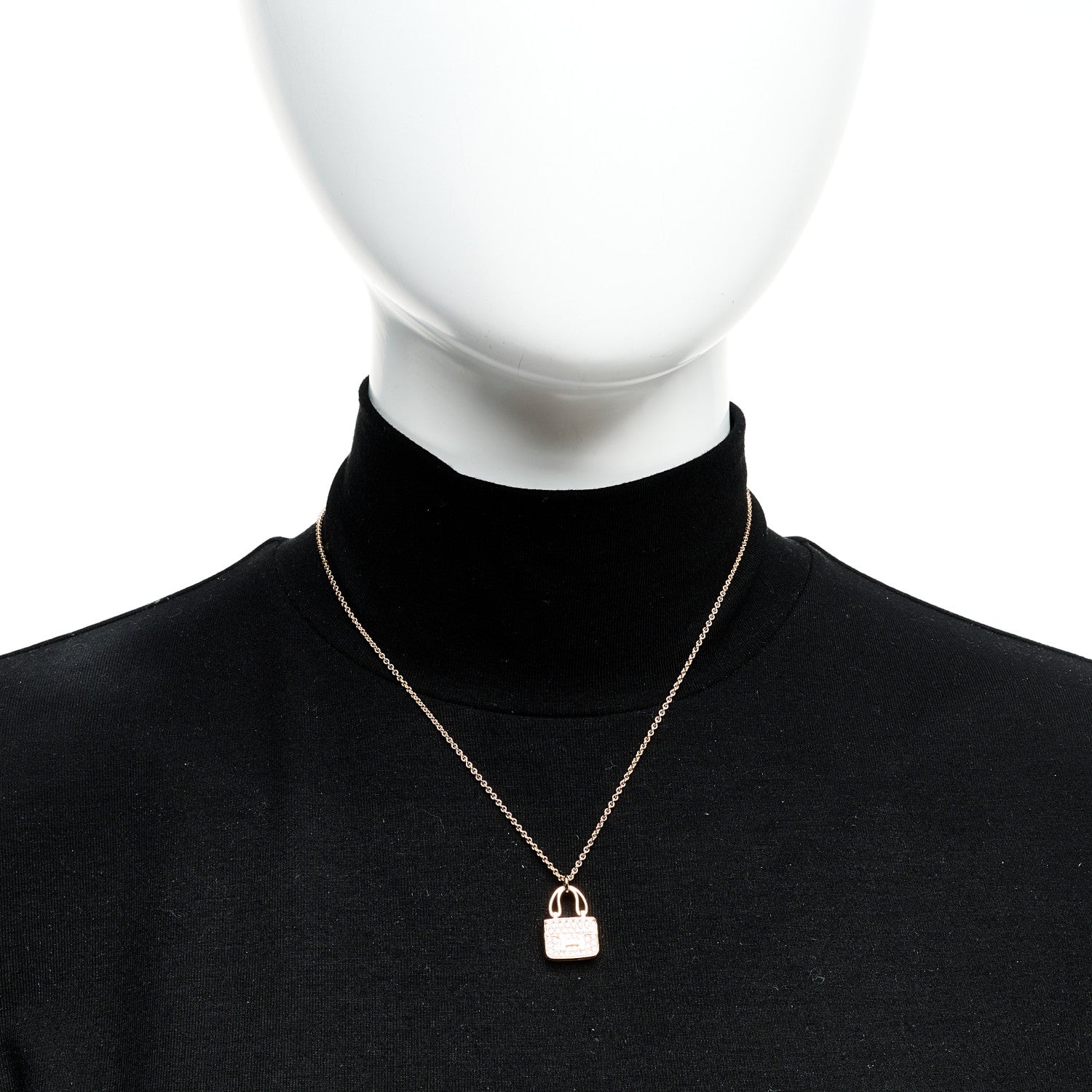 Hermes 18K Rose Gold Diamond Constance Amulettes Pendant Necklace 2 of 7
