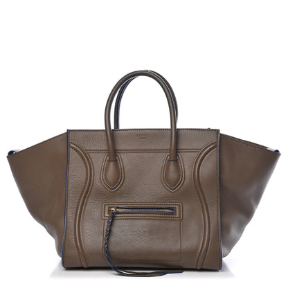 Celine Supple Calfskin Medium Phantom Luggage Khaki Cobalt Trim 1 of 14