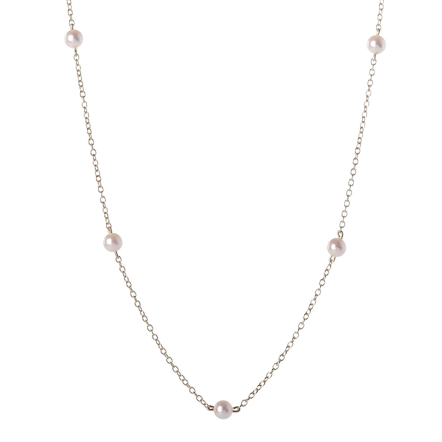 Tiffany 18K Yellow Gold Freshwater Pearl 5mm Elsa Peretti Pearls By The Yard Necklace 1 of 5