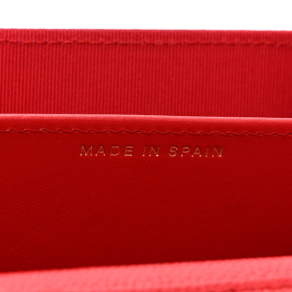Chanel Caviar Quilted Flap Card Holder On Chain Red 7 of 12