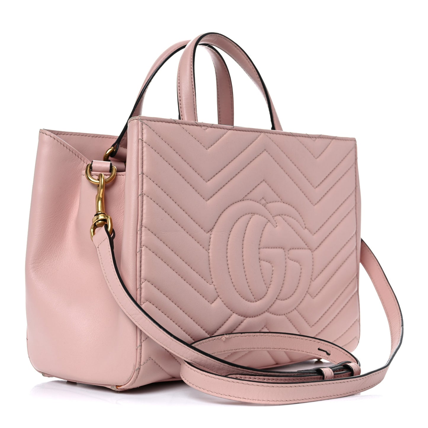 Calfskin Matelasse Small GG Marmont Tote Perfect Pink