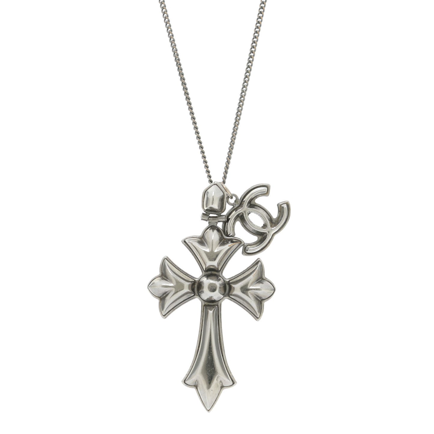 CC Cross Pendant Necklace Silver