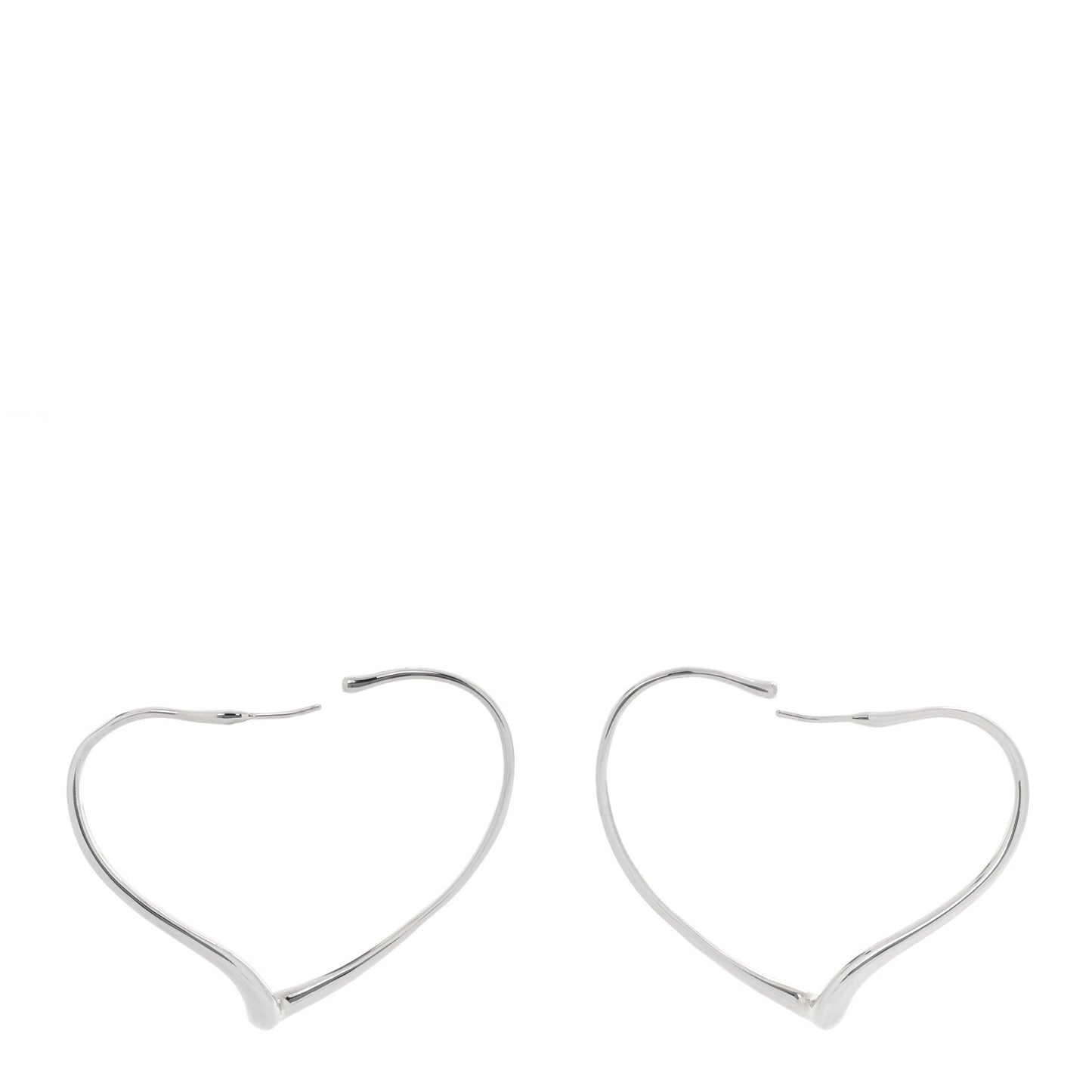 Sterling Silver Elsa Peretti Open Heart Hoop Earrings