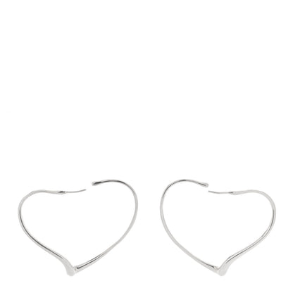 Tiffany Sterling Silver Elsa Peretti Open Heart Hoop Earrings 3 of 4