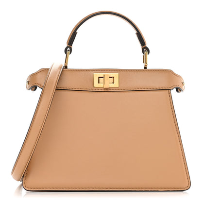 Fendi Shiny Nappa Petite Peekaboo I SEE U Satchel Miele Scuro 1 of 9