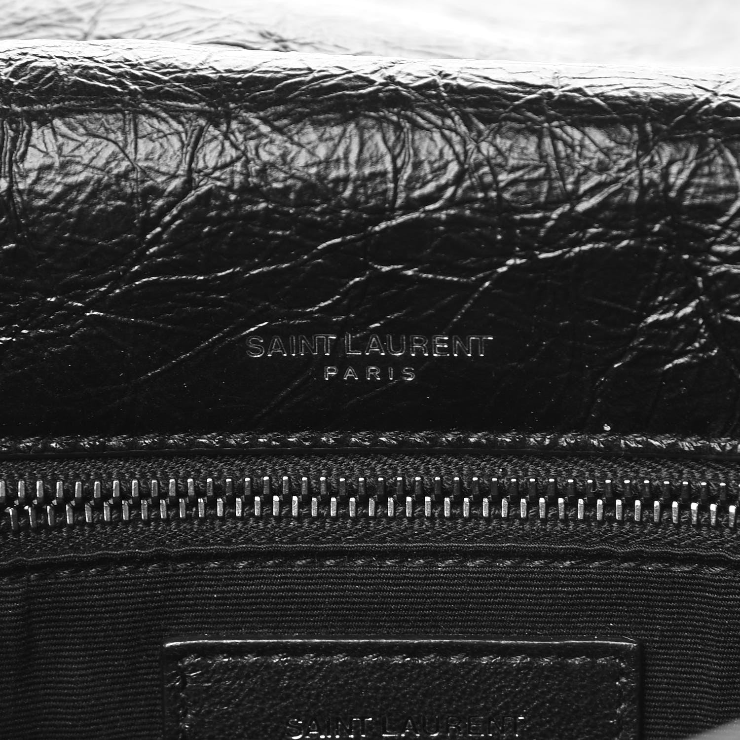 Saint Laurent Crinkled Calfskin Matelasse Monogram Medium Niki Chain Satchel Black 7 of 10
