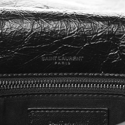 Saint Laurent Crinkled Calfskin Matelasse Monogram Medium Niki Chain Satchel Black 7 of 10