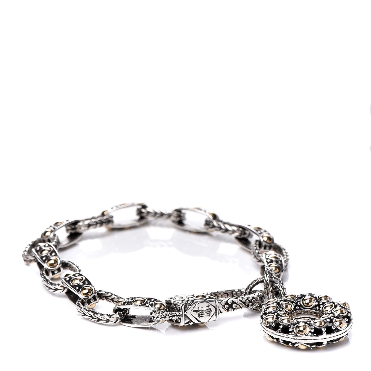 John Hardy Sterling Silver 18K Yellow Gold Jaisalmer Charm Bracelet 1 of 5