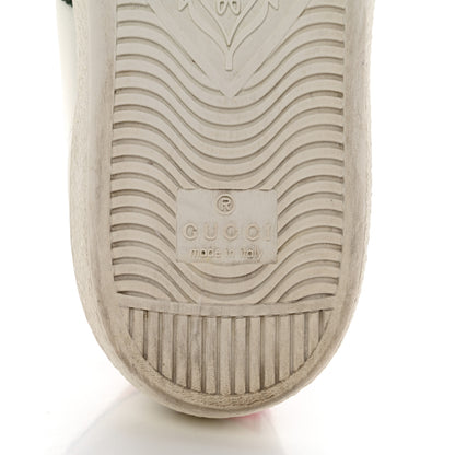 Gucci Calfskin Ayers Bee Embroidered Womens Ace Sneakers 36 White Green 6 of 9