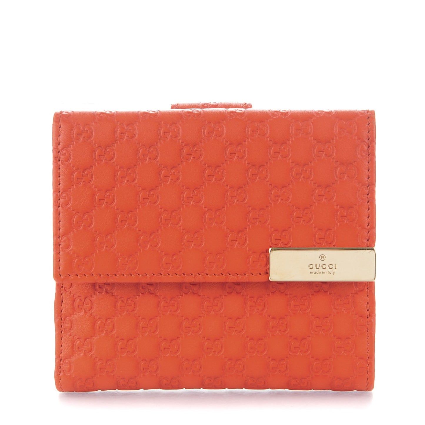 Microguccissima Dice French Flap Wallet Sun Orange