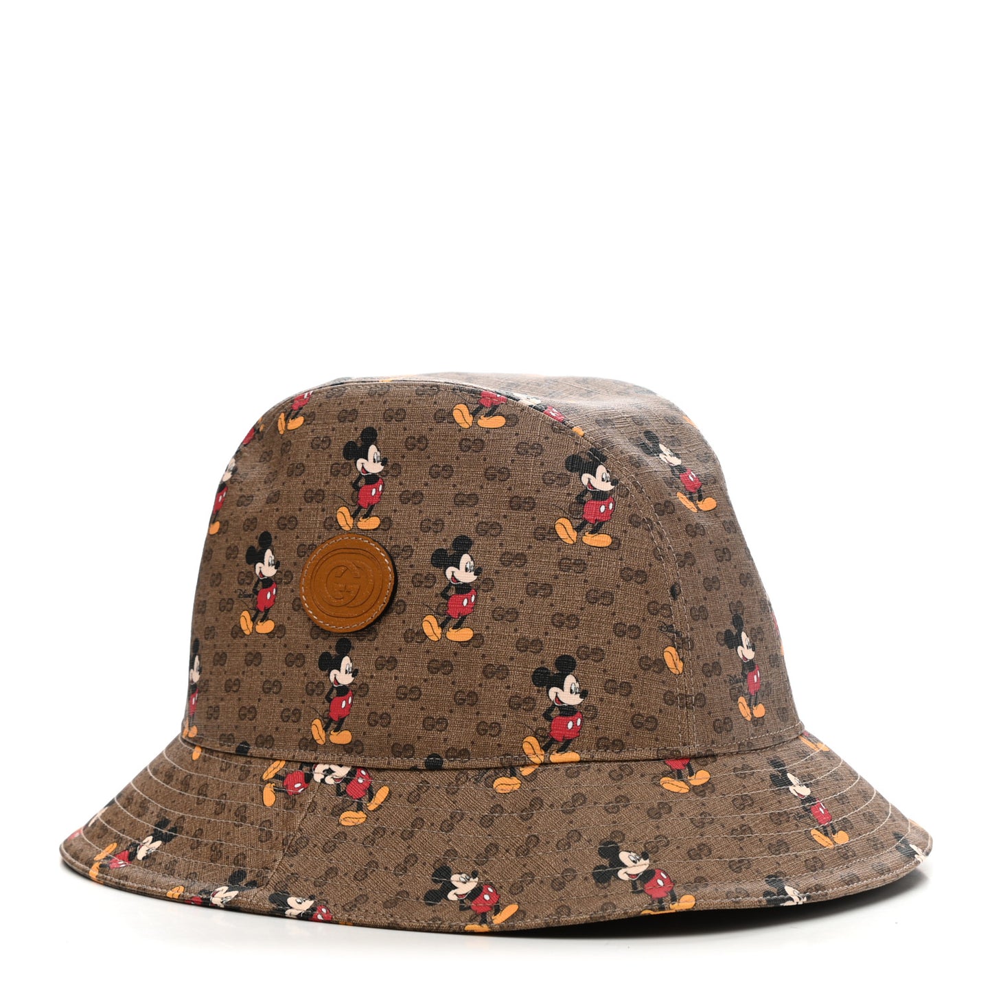 X DISNEY Mini Vintage GG Supreme Monogram Mickey Mouse Trent Bucket Hat XL Beige Ebony Yellow