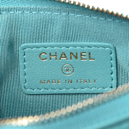 Chanel Lambskin Quilted Small Cosmetic Case Green 6 of 10
