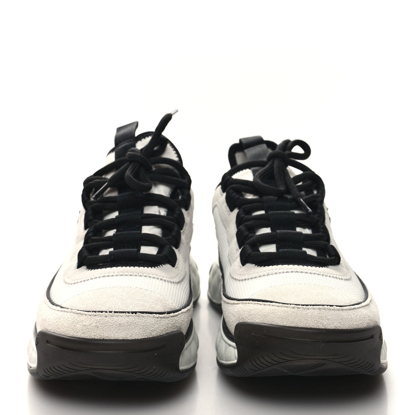 Fabric Suede Calfskin CC Sneakers 38 White Light Grey
