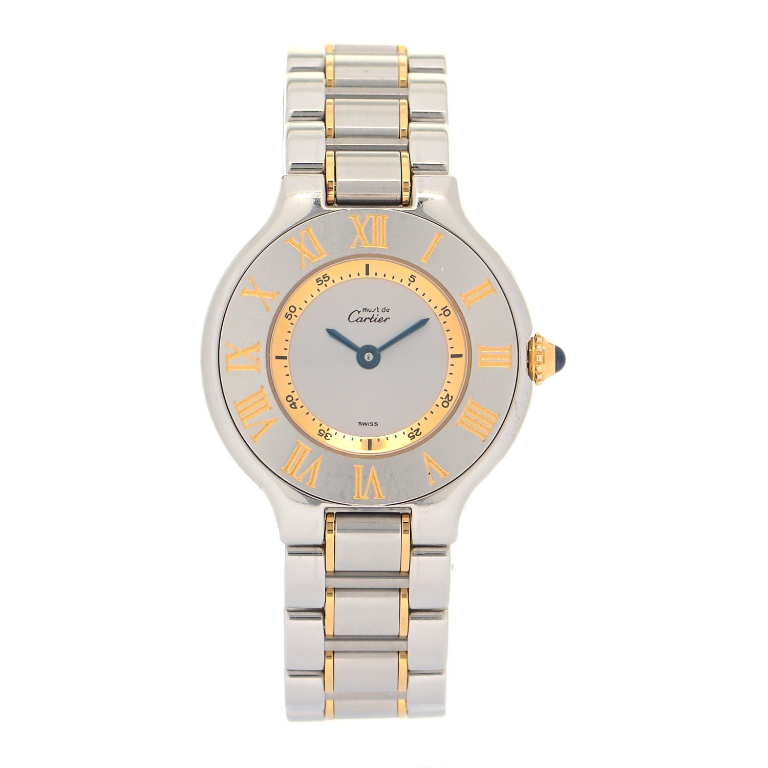 Cartier Stainless Steel 18K Yellow Gold 28mm Must De 21 Quartz Watch 1 of 4