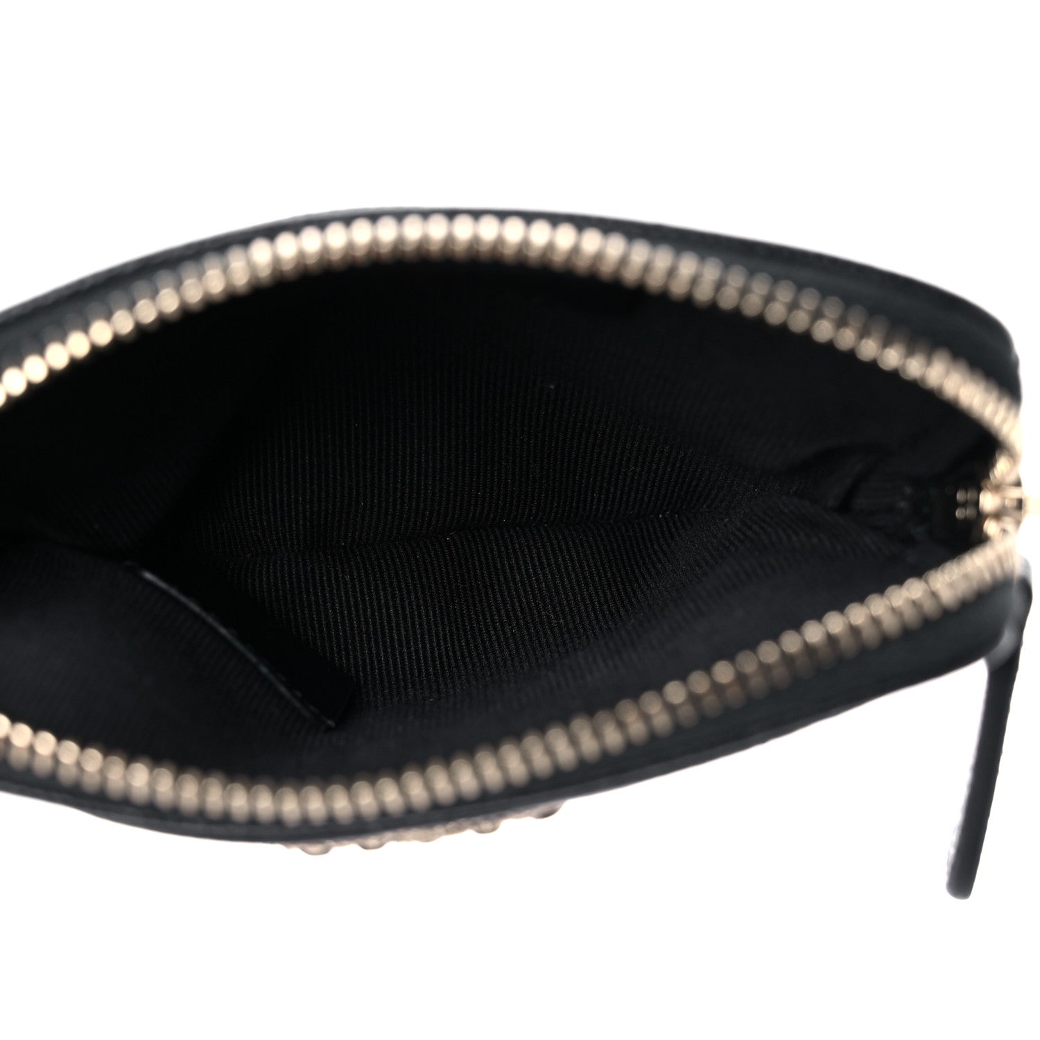 Chanel Caviar Quilted Crystal Zip Card Holder Wallet Black 5 of 8