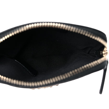 Chanel Caviar Quilted Crystal Zip Card Holder Wallet Black 5 of 8