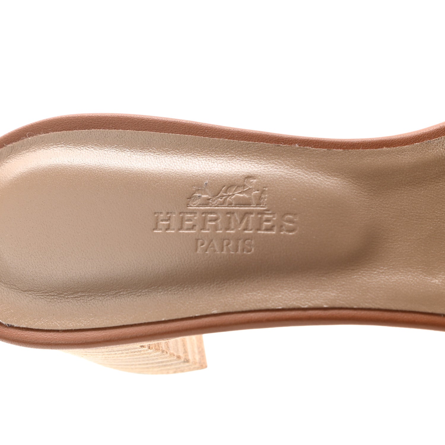 Hermes Calfskin Oasis Sandals 35 Gold 7 of 9