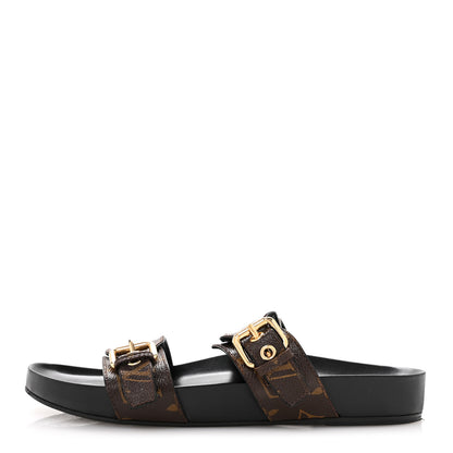Louis Vuitton Monogram Bom Dia Mule Sandals 39 Black 1 of 11