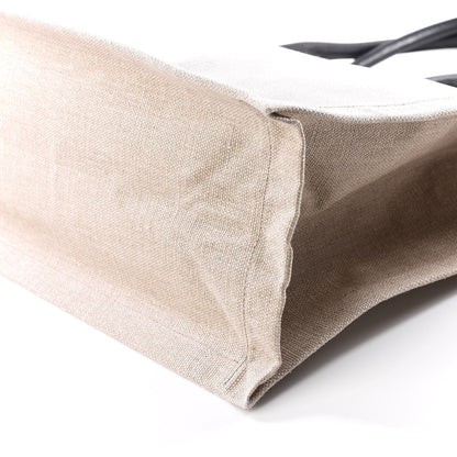 Saint Laurent Linen Calfskin Rive Gauche Tote Optic White 6 of 8