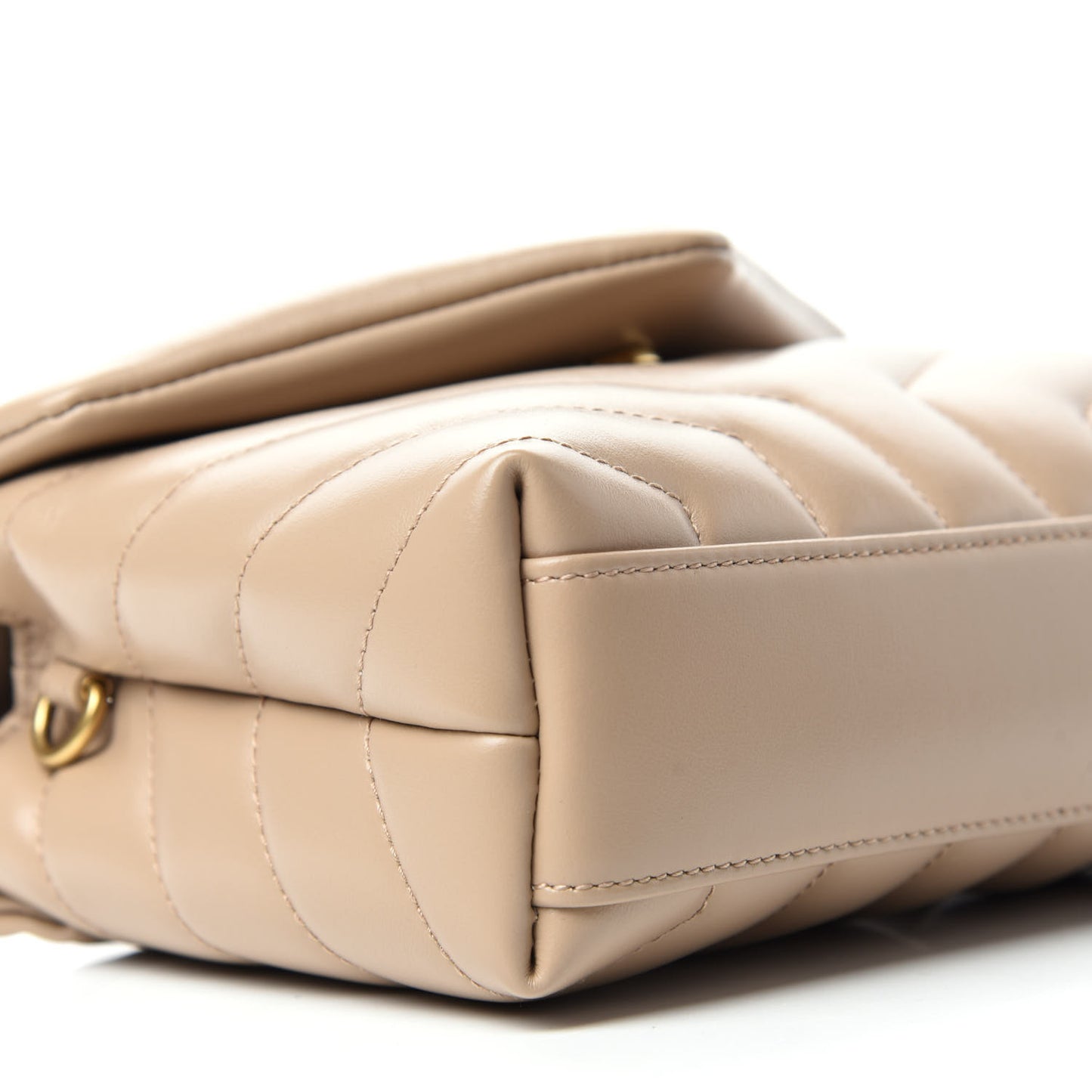 Calfskin Y Quilted Monogram Toy Loulou Crossbody Bag Dark Beige