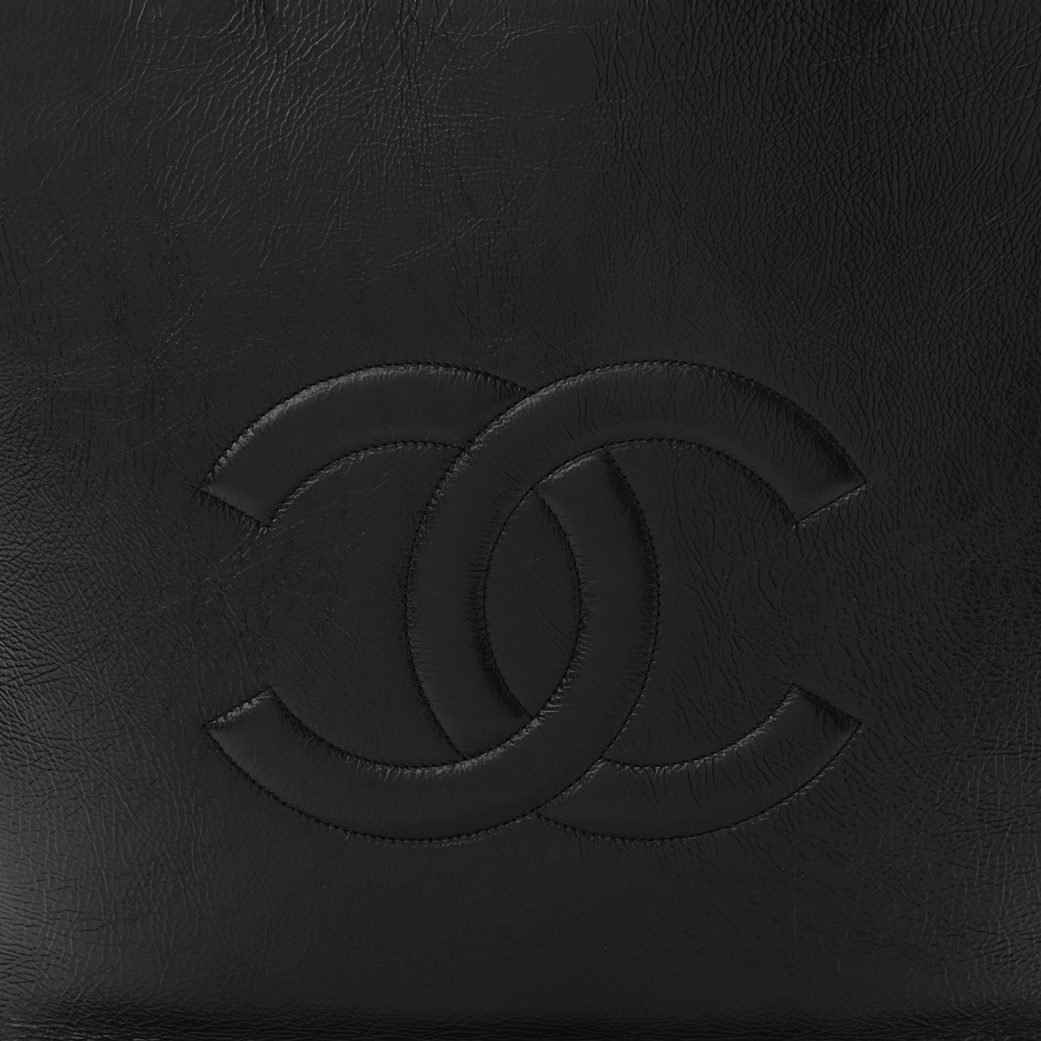 Chanel Shiny Aged Calfskin North South Shopping Bag Black 8 of 10