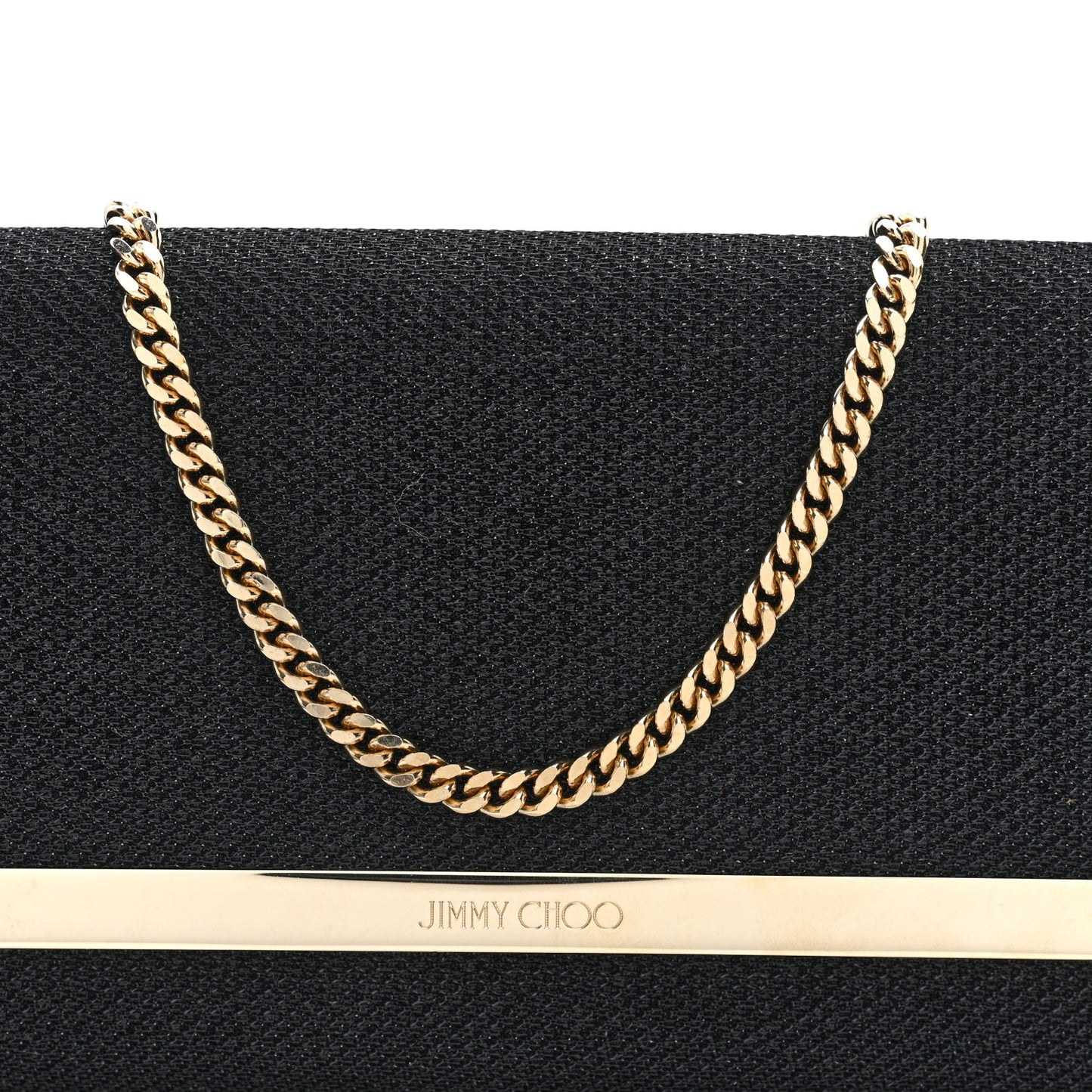 Canvas Glitter Milla Wallet on Chain Black