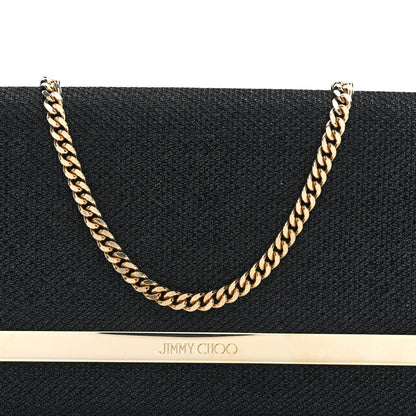 Jimmy Choo Canvas Glitter Milla Wallet on Chain Black 7 of 9